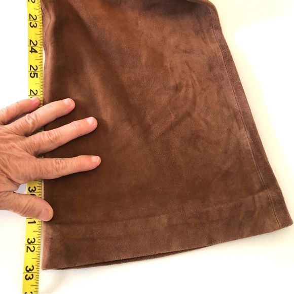 Ralph Lauren Blue Label, Cognac Brown, Suede Leather, Flare Leg Pants, Women’s 6 - Picture 11 of 17